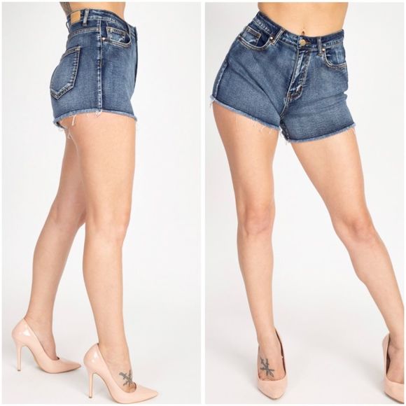 Dark acid wash jean high rise fit - Picture 3 of 4